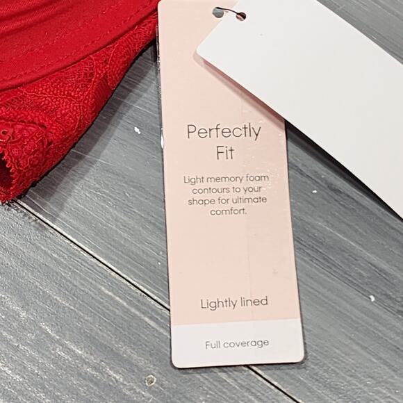 Calvin Klein T Shirt Bra Perfectly Fit Etched Lace QF5331‎ 32C Red - Picture 6 of 9